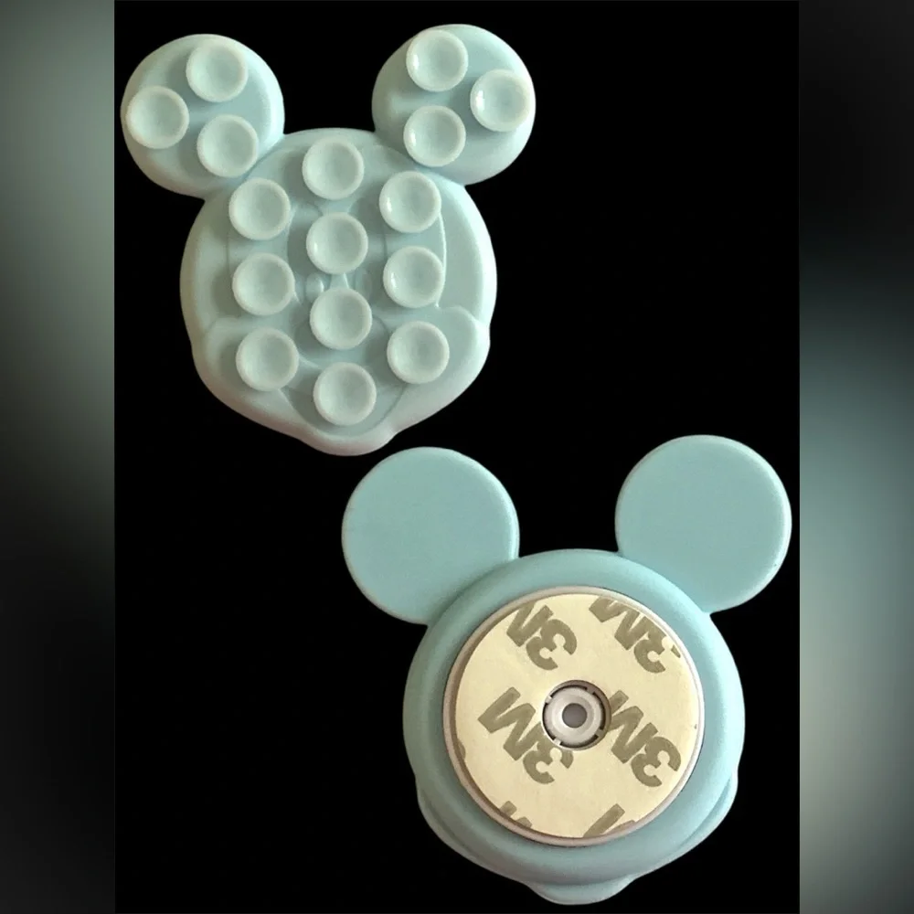 Blue Silicone Phone Grip with Mickey Mouse Design